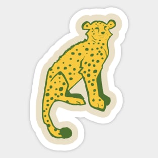 Green and yellow cheetah Sticker